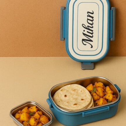 CUSTOMISED STEEL LUNCH BOX WITH STEEL DABBI